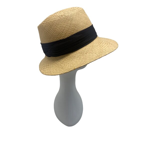 Betmar Straw Fedora Hat With Black Band For Men & Women - Picture 3 of 10